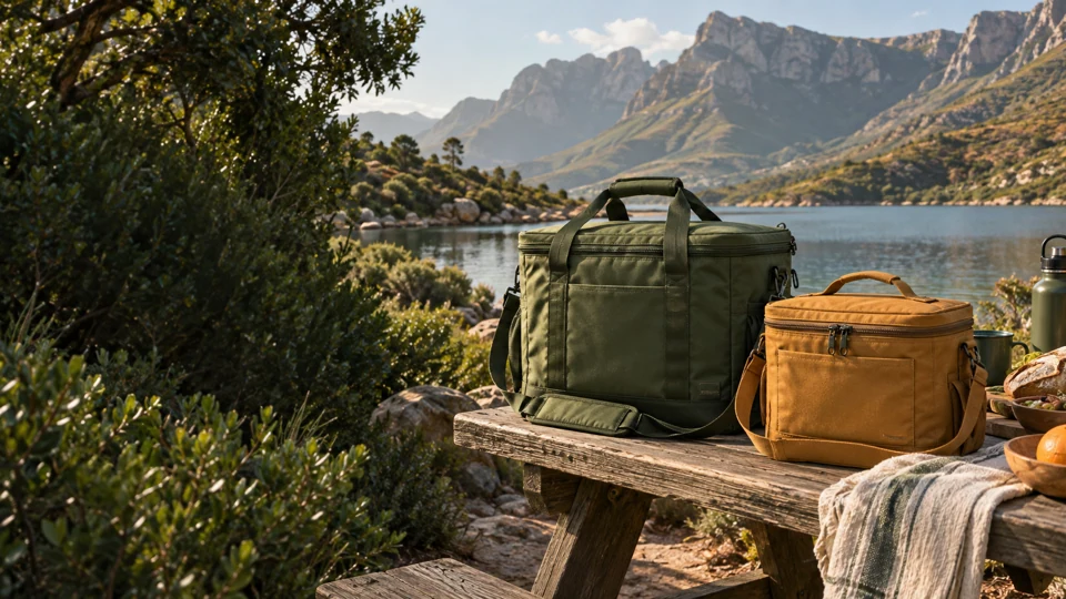 Cooler bags in use